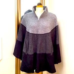 Katie Todd 100% wool zip up cap.